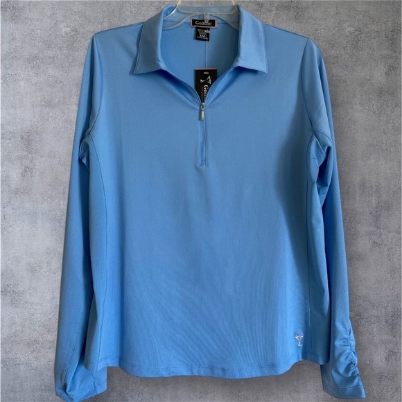 GOLFTINI Ladies Zone Performance Shirt Team 365 Quarter Zip Blue UPF 30+ XXL NWT - Picture 9 of 10